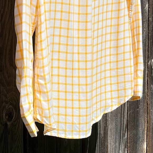 Banana Republic yellow plaid button down shirt size small - Picture 15 of 17